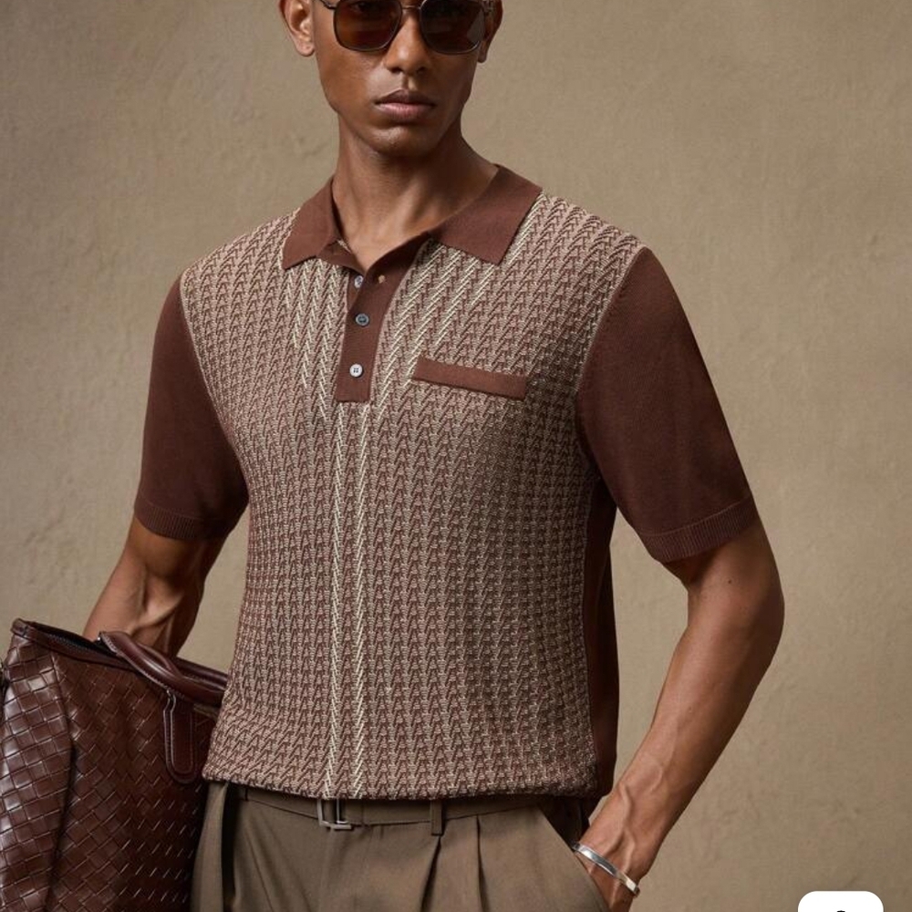 Ben Sherman Chocolate and Beige Polo Shirt
